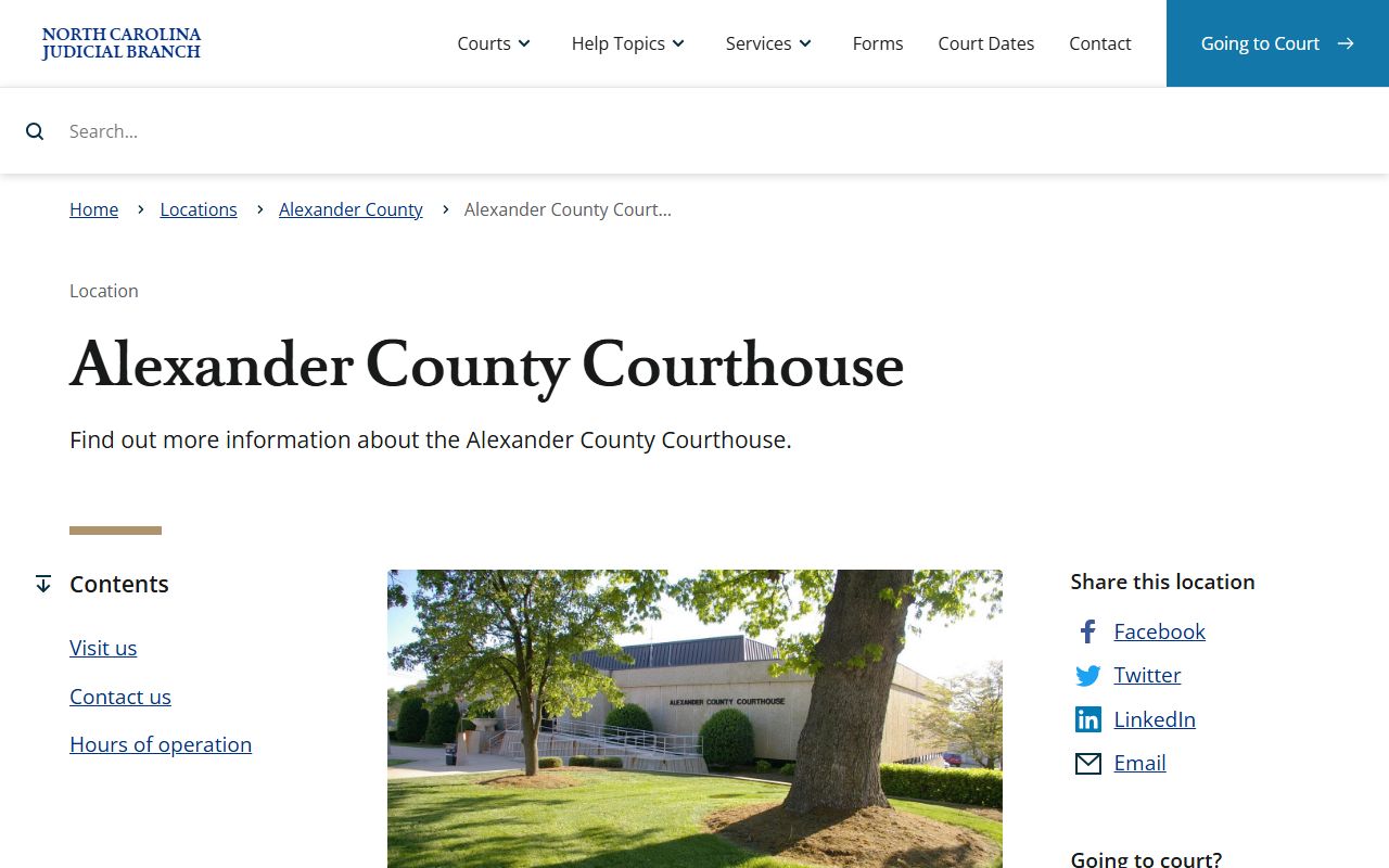 Alexander County courthouse for traffic ticket records