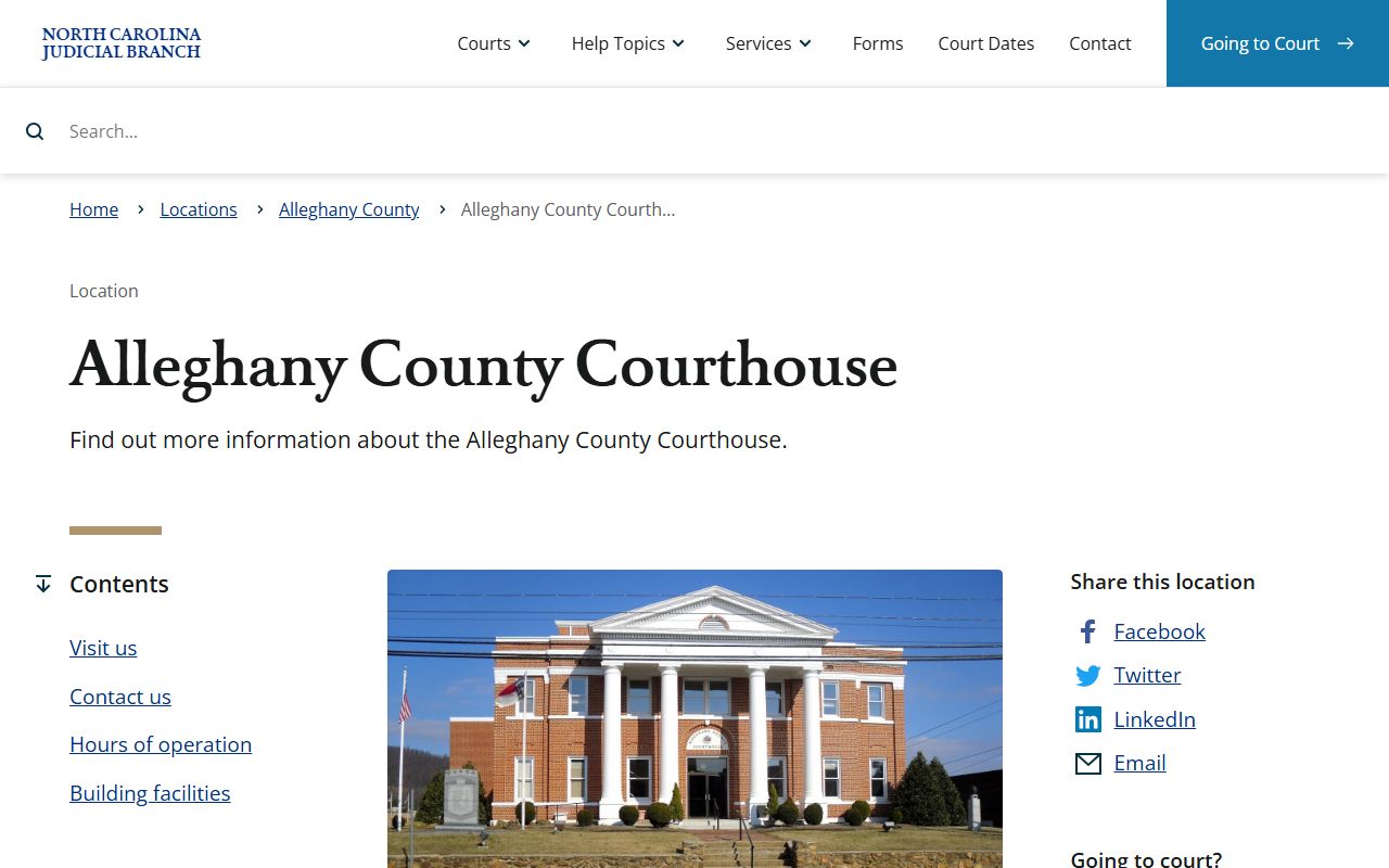 Alleghany County courthouse for traffic ticket records