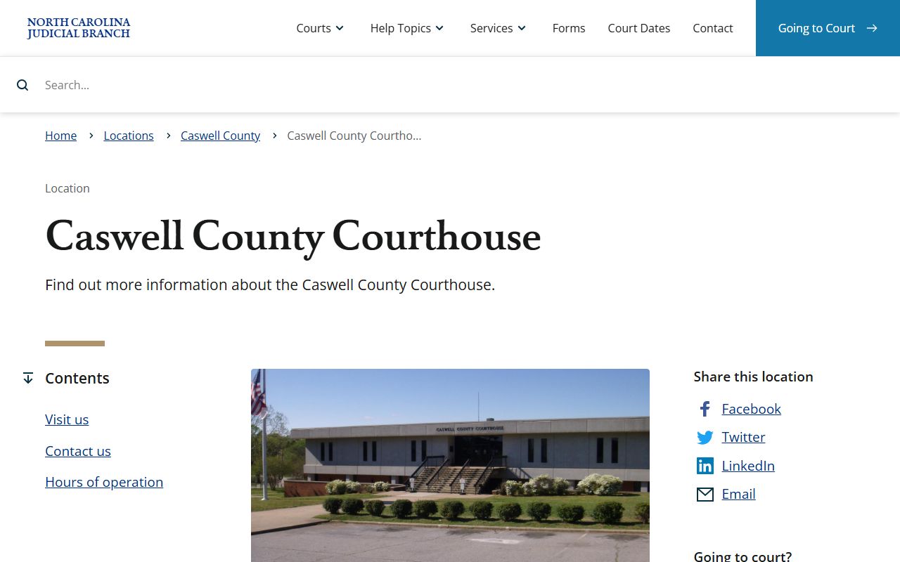 Caswell County courthouse for traffic ticket records