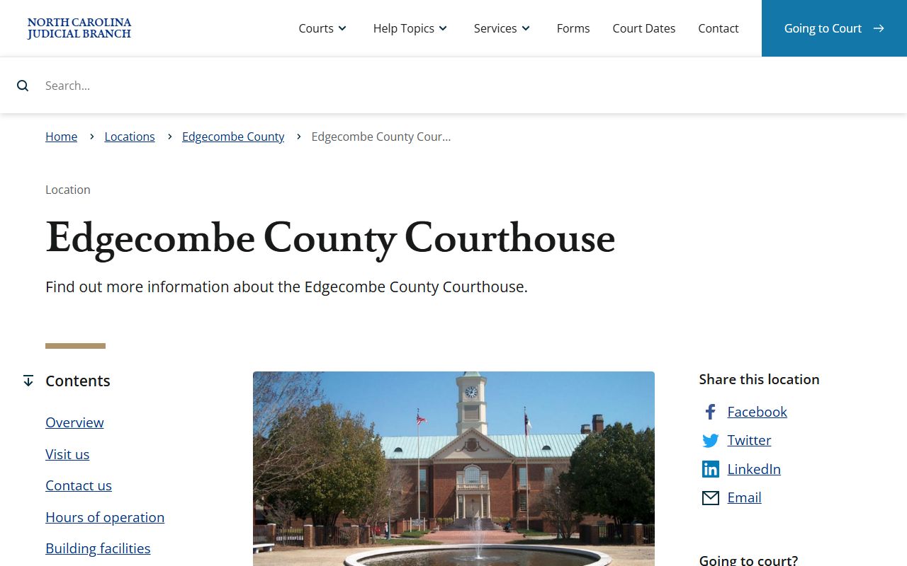 Edgecombe County courthouse for traffic ticket records