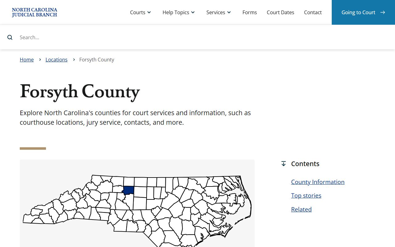 Forsyth County Clerk of Superior Court page for traffic ticket records