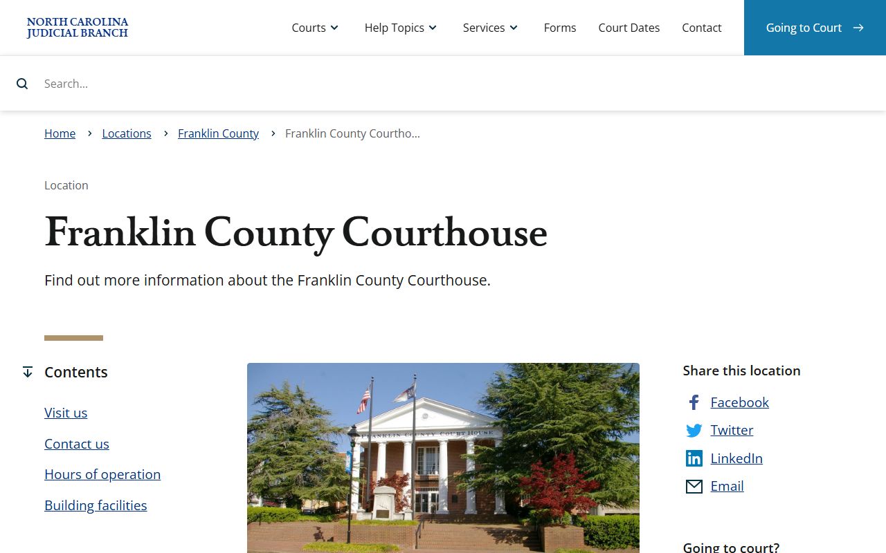 Franklin County courthouse for traffic ticket records