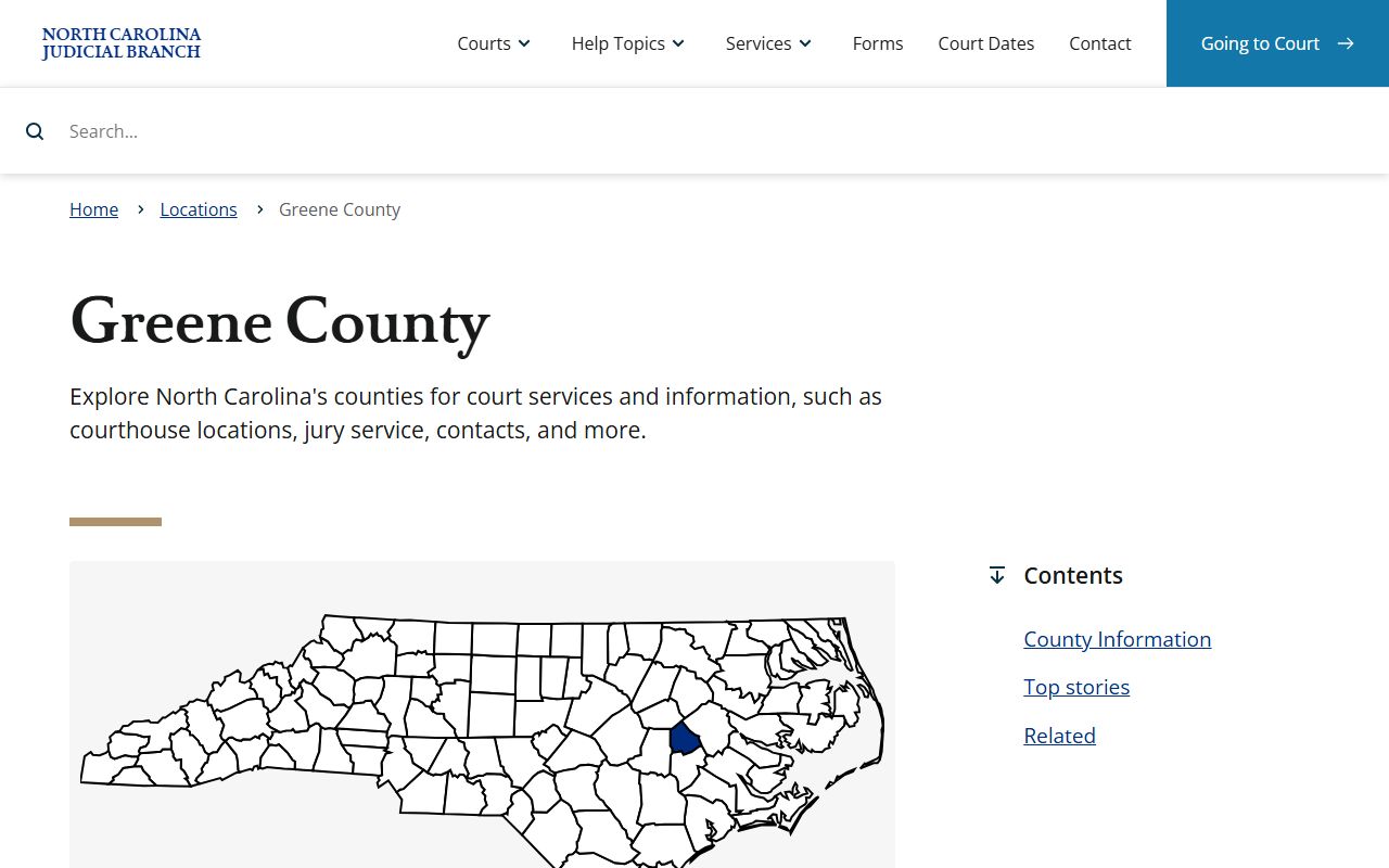 Greene County Clerk of Superior Court page for traffic ticket records