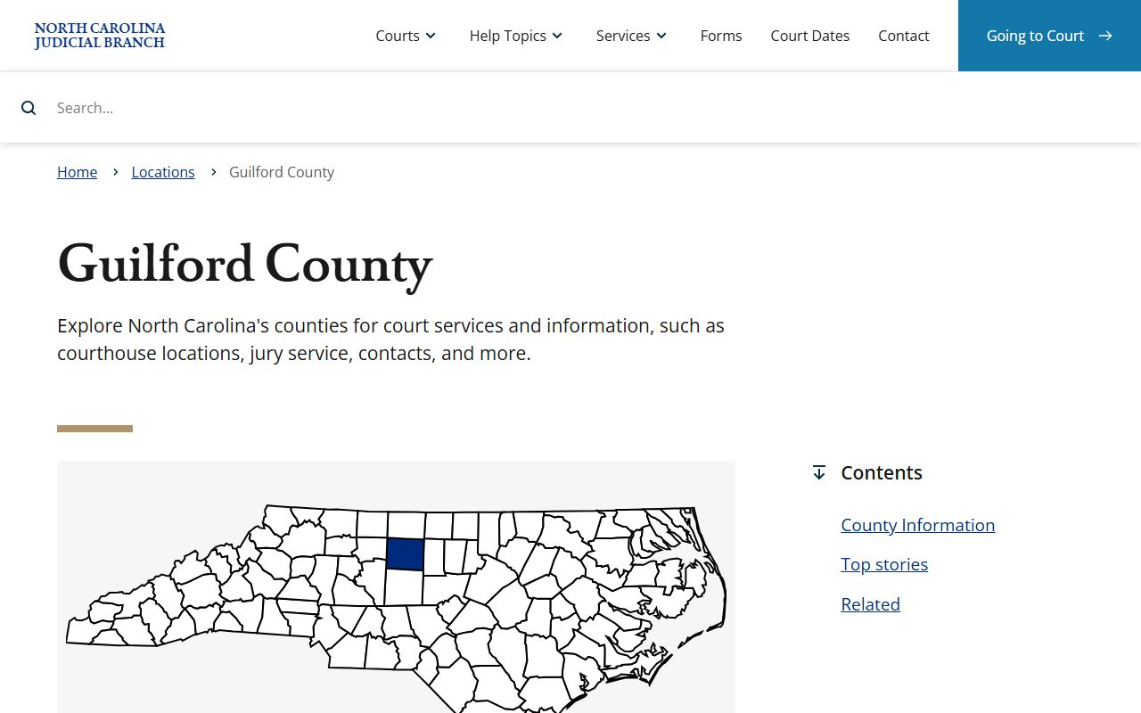 Guilford County Clerk of Superior Court page for traffic ticket records