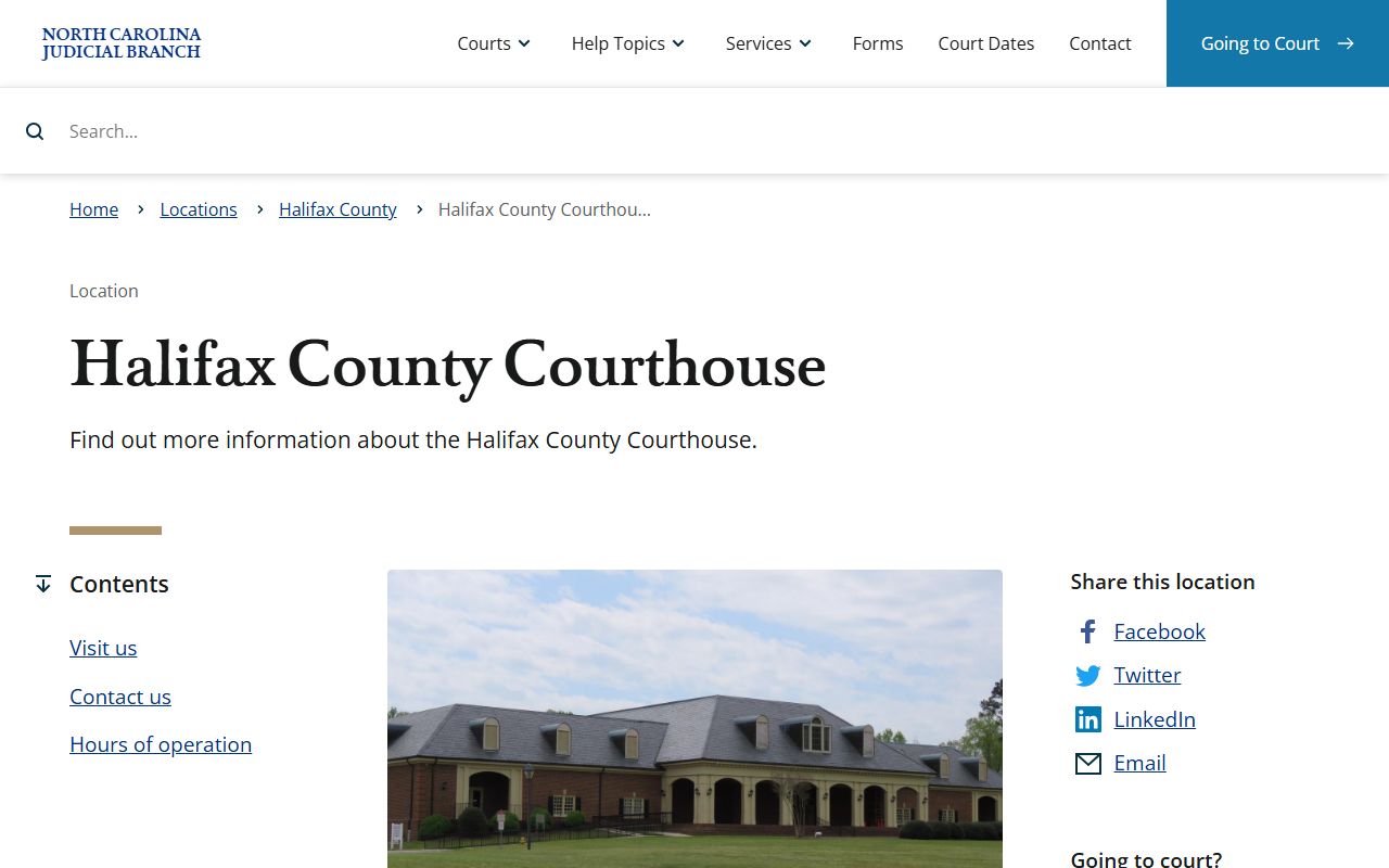 Halifax County courthouse for traffic ticket records