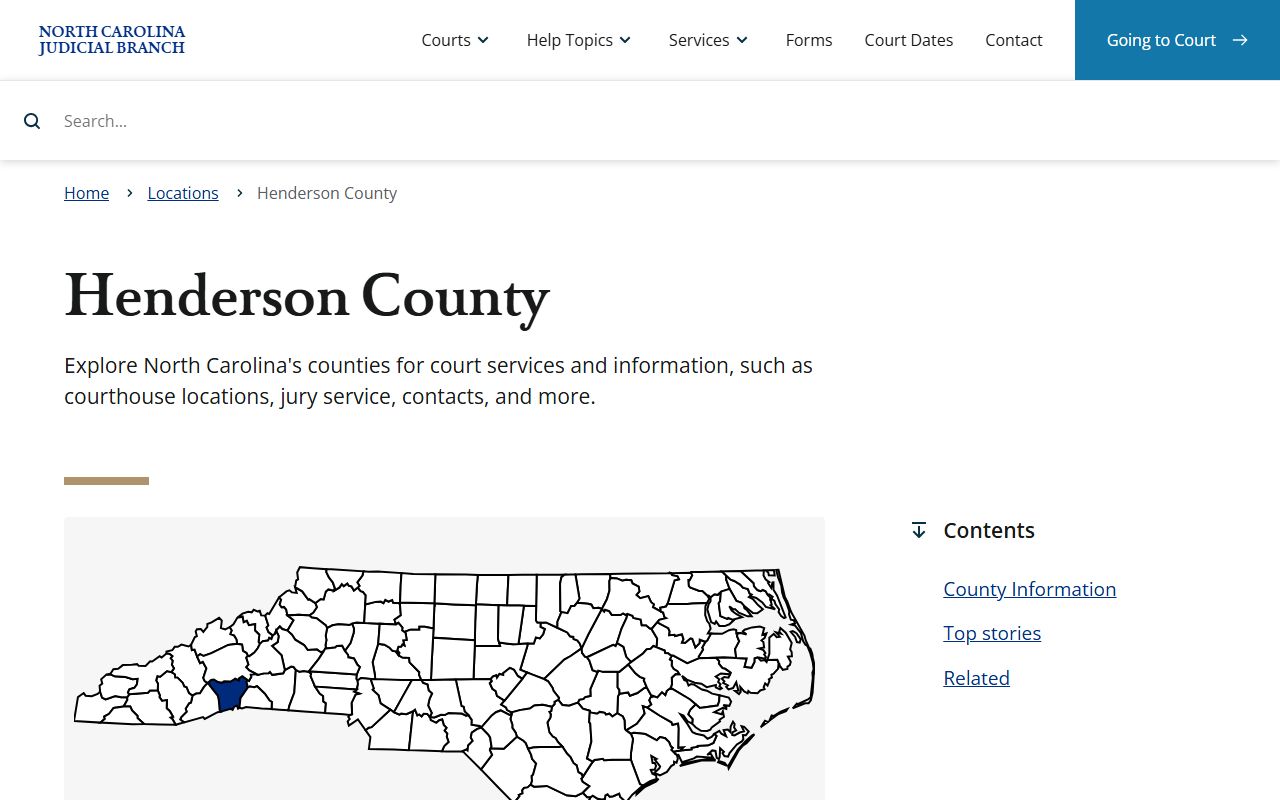 Henderson County Clerk of Superior Court page for traffic ticket records