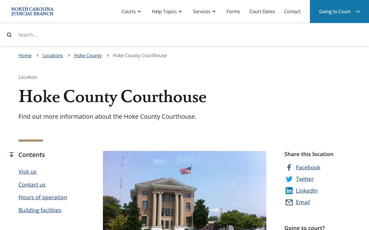 Hoke County courthouse for traffic ticket records
