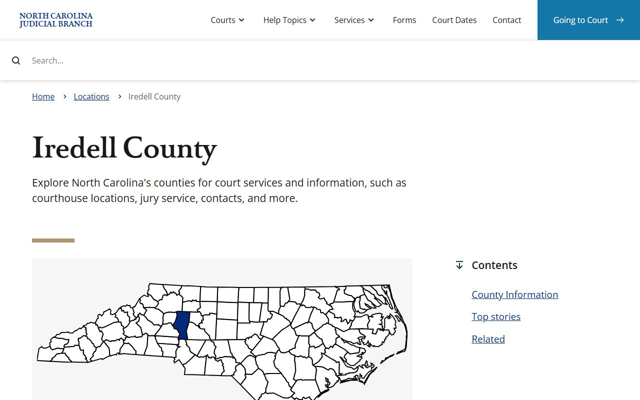 Iredell County Clerk of Superior Court page for traffic ticket records
