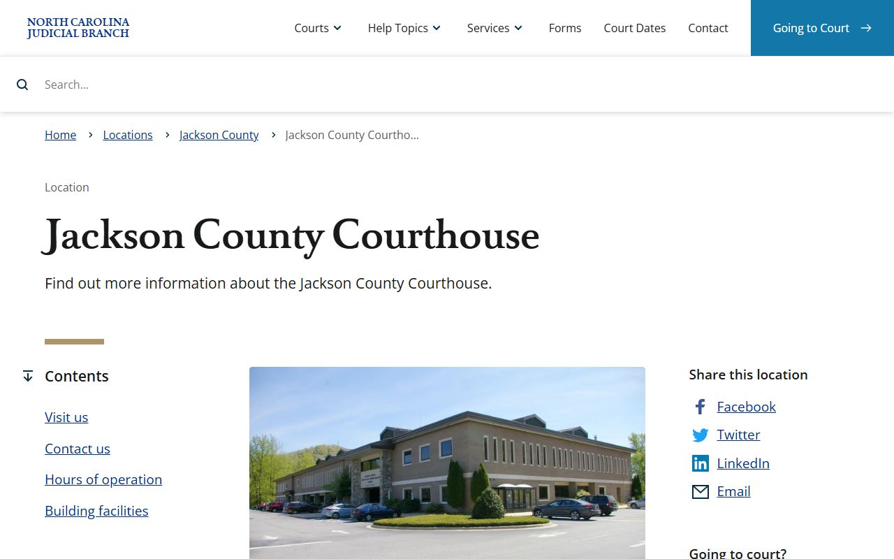 Jackson County courthouse for traffic ticket records