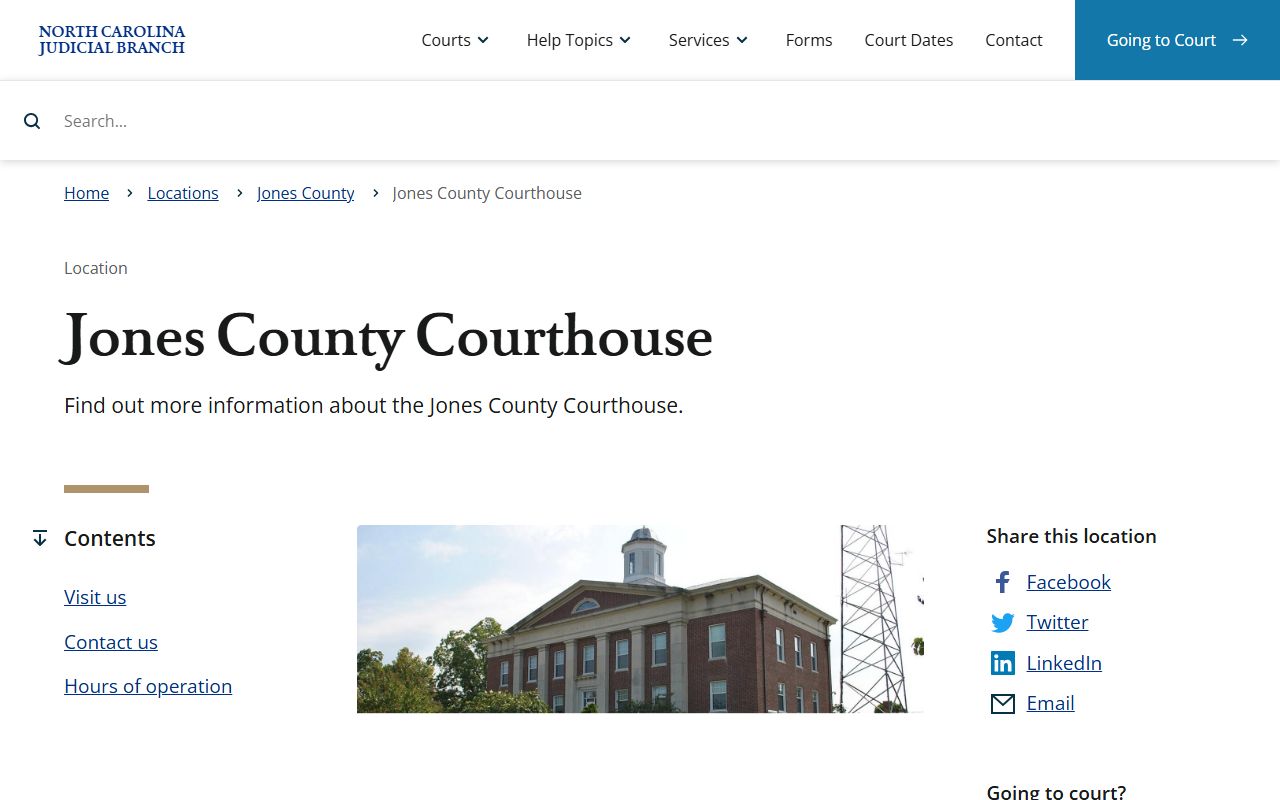 Jones County courthouse for traffic ticket records