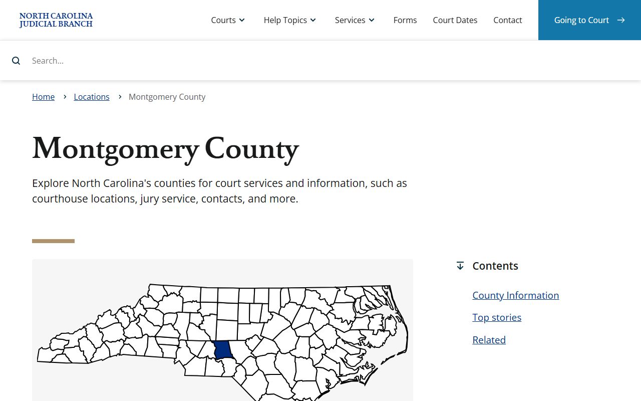 Montgomery County court page for traffic ticket records