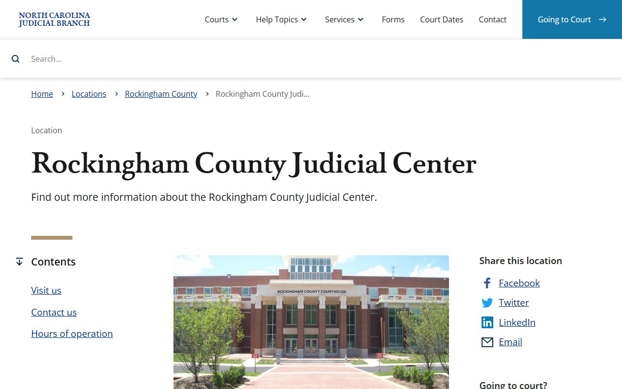 Rockingham County Judicial Center for traffic ticket records
