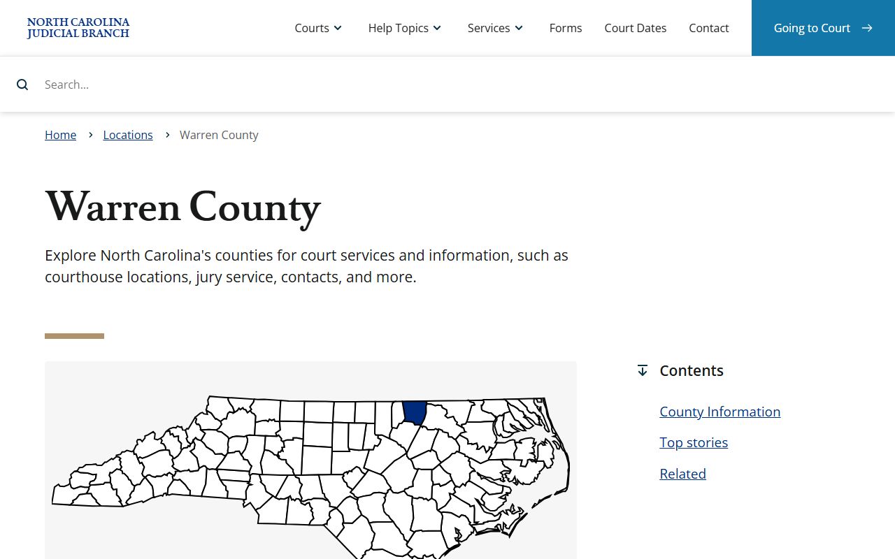 Warren County court page for traffic ticket records