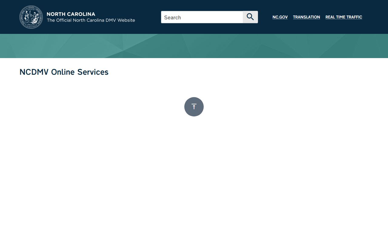 North Carolina DMV homepage for driver and vehicle services